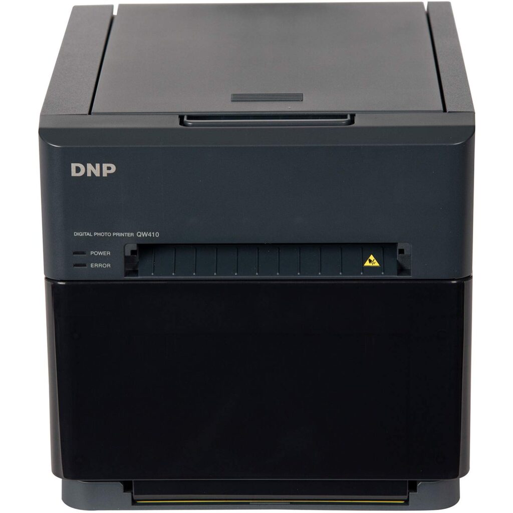 DNP QW410 4.5-inch Dye-Sublimation Professional Event Photo Booth Printer Essential Bundle with 4x6-inch Digital Media, 2 Rolls (300 Total Prints), Slinger Printer Case