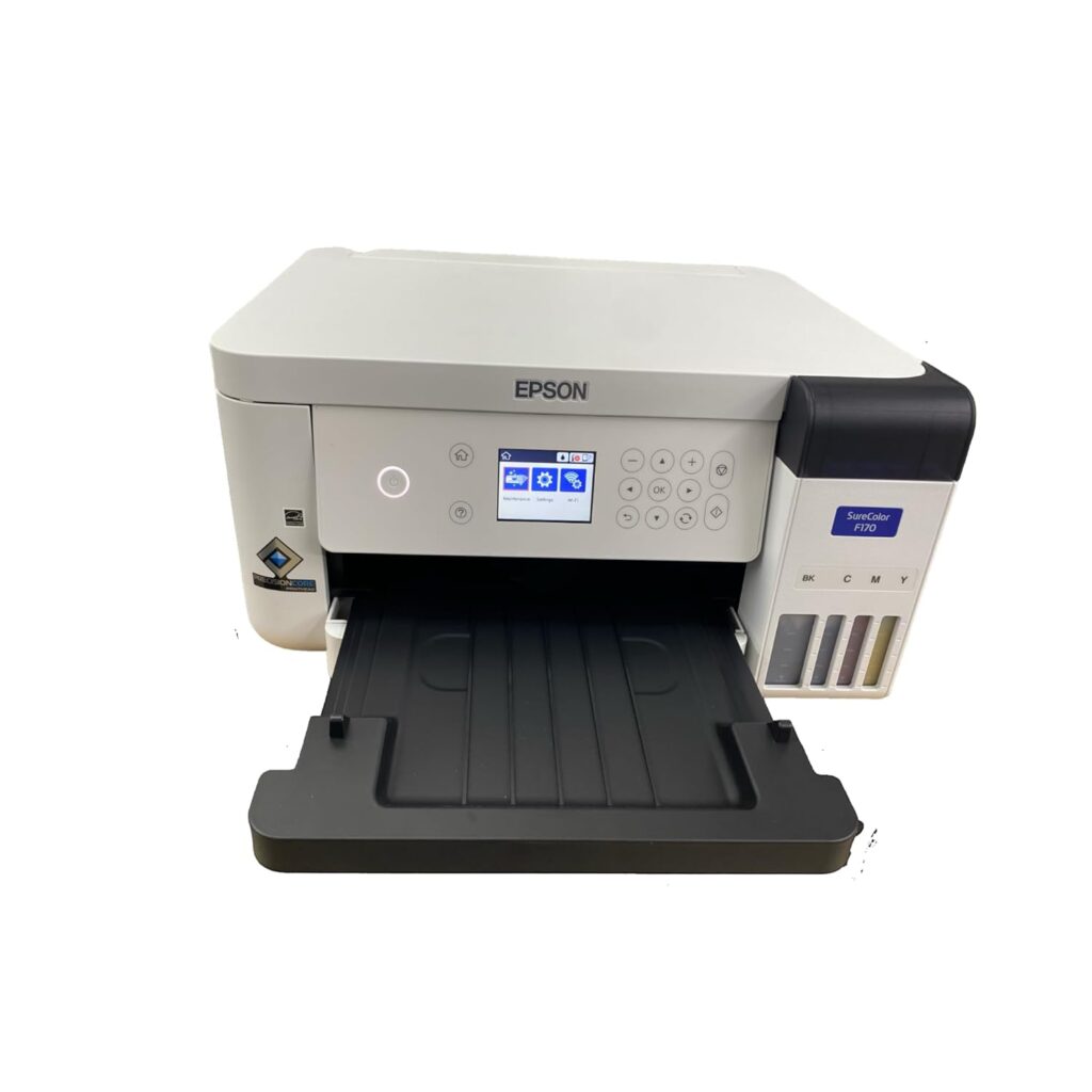 Epson SureColor F170 Dye-Sublimation Printer, Eco Tank, Cartridge-Free, Genuine Set of Inks and Sublimation Paper. Blanks