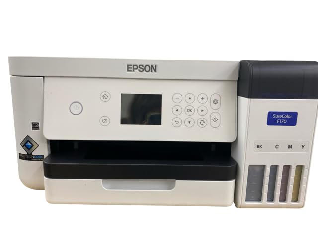 Epson SureColor F170 Dye-Sublimation Printer, Eco Tank, Cartridge-Free, Genuine Set of Inks and Sublimation Paper. Blanks
