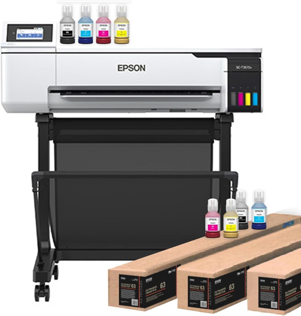 Epson Surecolor F570 Pro 24 Desktop Sublimation Printer, Includes Two Full Ink Sets, User Guide, Sublimation Paper,  Free Remote Install SCF570PE (Printer  Inks)