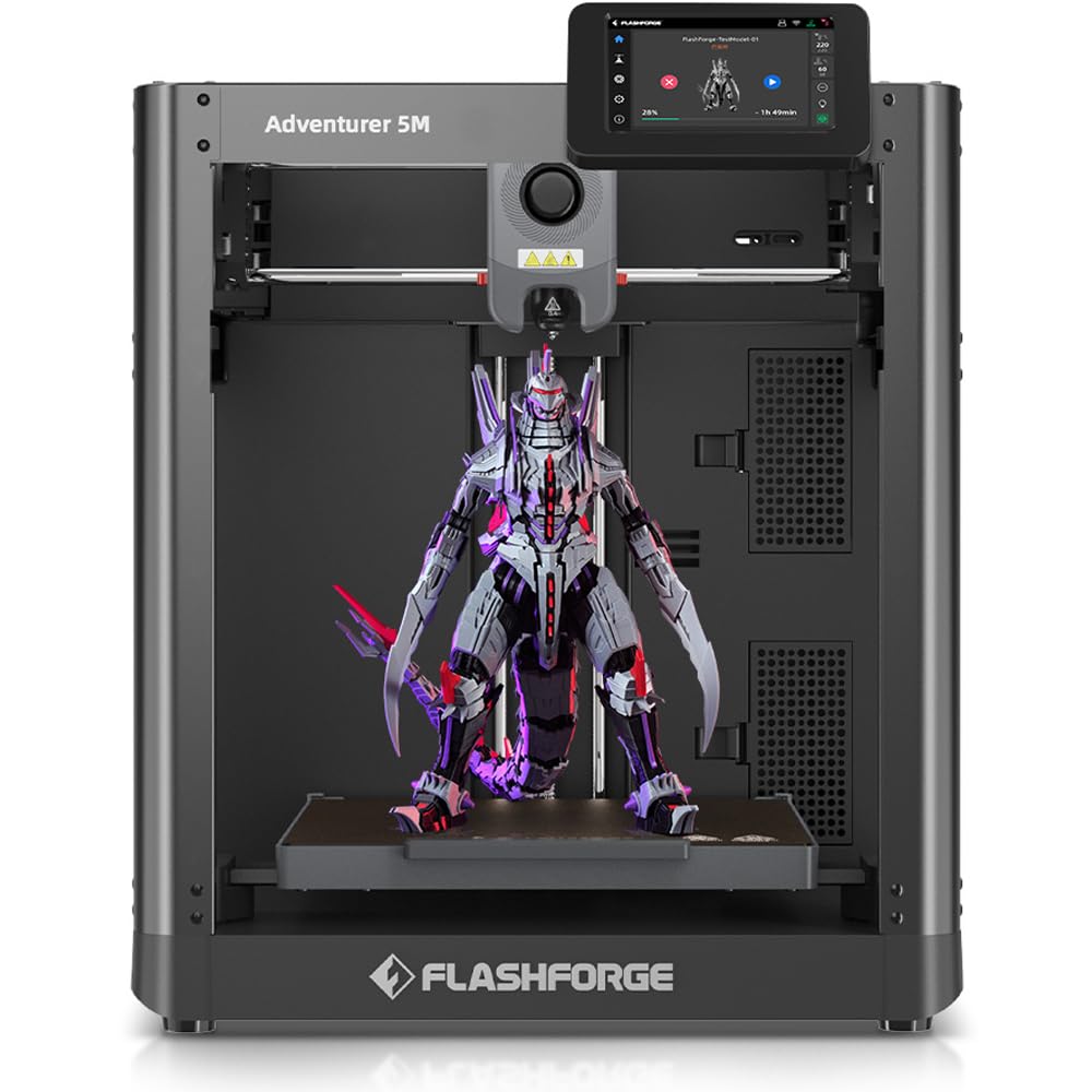 FLASHFORGE Adventurer 5M 3D Printer with Fully Auto Leveling System, Max 600mm/s High-Speed, 280℃ Quick-Detach Nozzle, CoreXY Structure for Superior Print Quality, Rookies  Experts Smart Choice