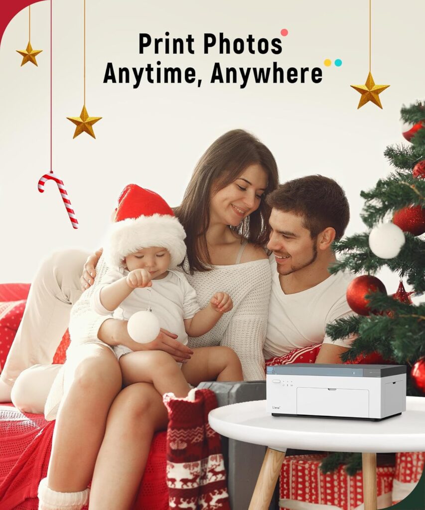 Liene M100 4x6 Photo Printer Bundle (180 pcs +5 Ink Cartridges), Wi-Fi Picture Printer for iPhone, Android, Smartphone, Computer, Dye-Sublimation, Portable for Home Use