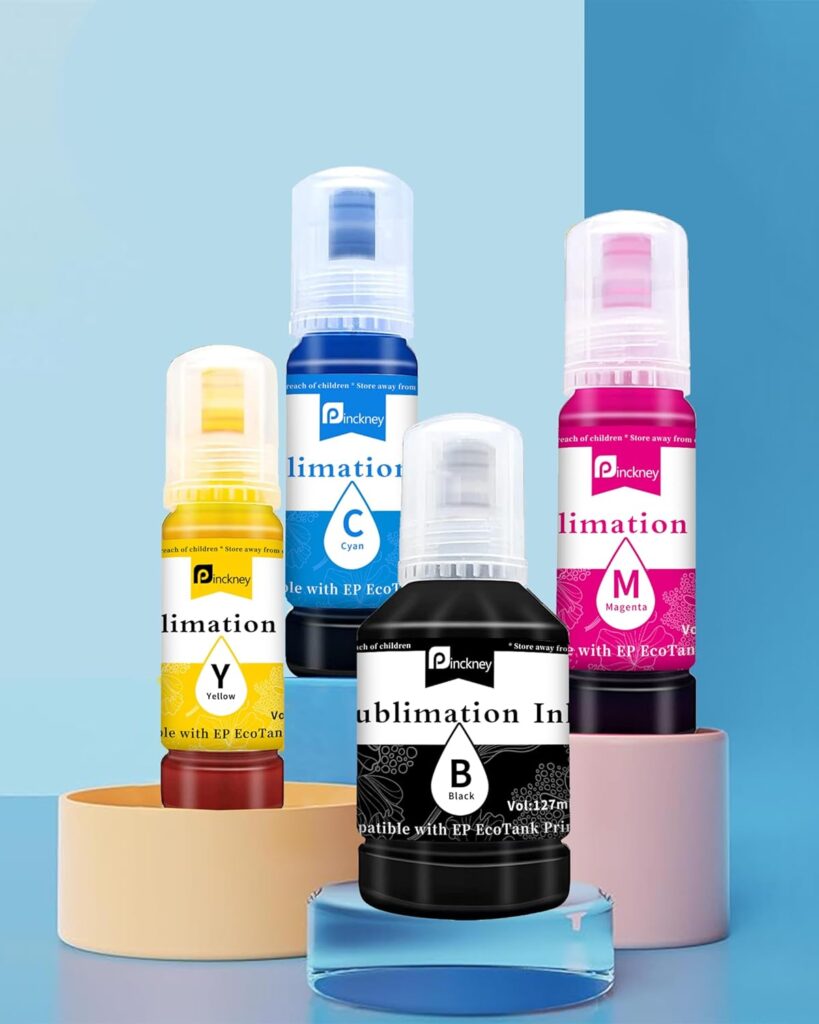 Pinckney Cartridge-Free Super-Tank Printer with Sublimation Ink for Sublimation Printing, Heat Transfers on T-Shirt, Paper Tray, AIO, ADF and Ethernet (Renewed)