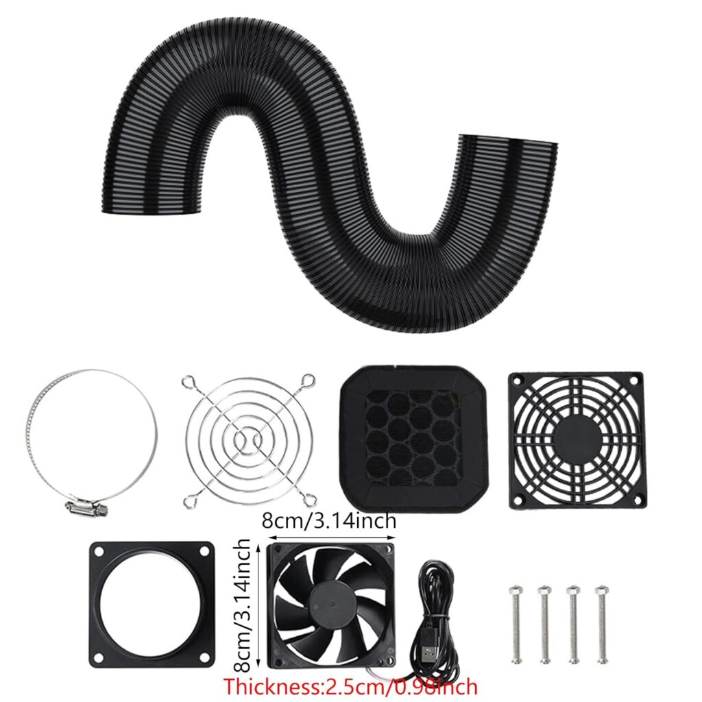3D Printer Enclosure Ventilation Fan Set with USB5V1A Fan 4000RPM for Effective Extraction Heat and Air Circulation