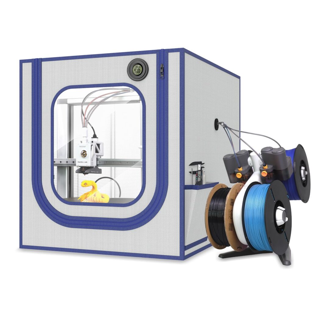 3D Printer Enclosure with LED Light, Resin Printer Enclosure with Thermo Hygrometer, 3D Printer Tent Constant Temperature, Dustproof, Noise Reduction for Bambu Lab A1, A1mini, Ender3 Series