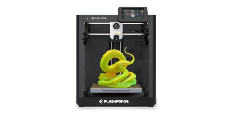 FLASHFORGE Adventurer 5M 3D Printer,600mm-s Max Speed Core XY 3D Printers with Auto Leveling,280 degree C Direct Extruder,3s Quick Swap Nozzle,Dual-Sided PEI Platform,DIY AD5M Enclosure,for Kids,Beginners