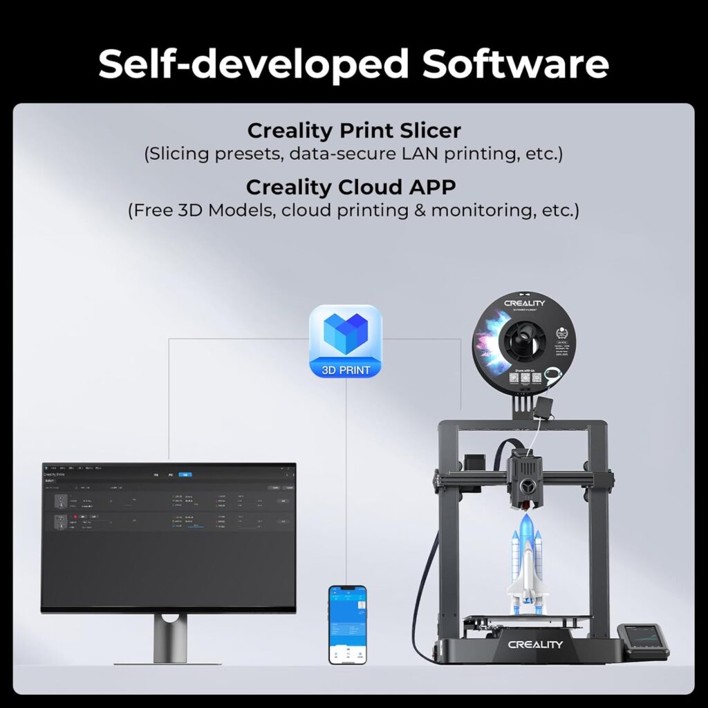 Creality 3D Printer Ender 3 V3 KE Upgraded, 500mm/s Max High-Speed with Sprite Direct Extruder Supports 300℃ Printing, Auto Leveling 3D Printer for Kids and Beginners, Larger Print Size 250x220x220mm
