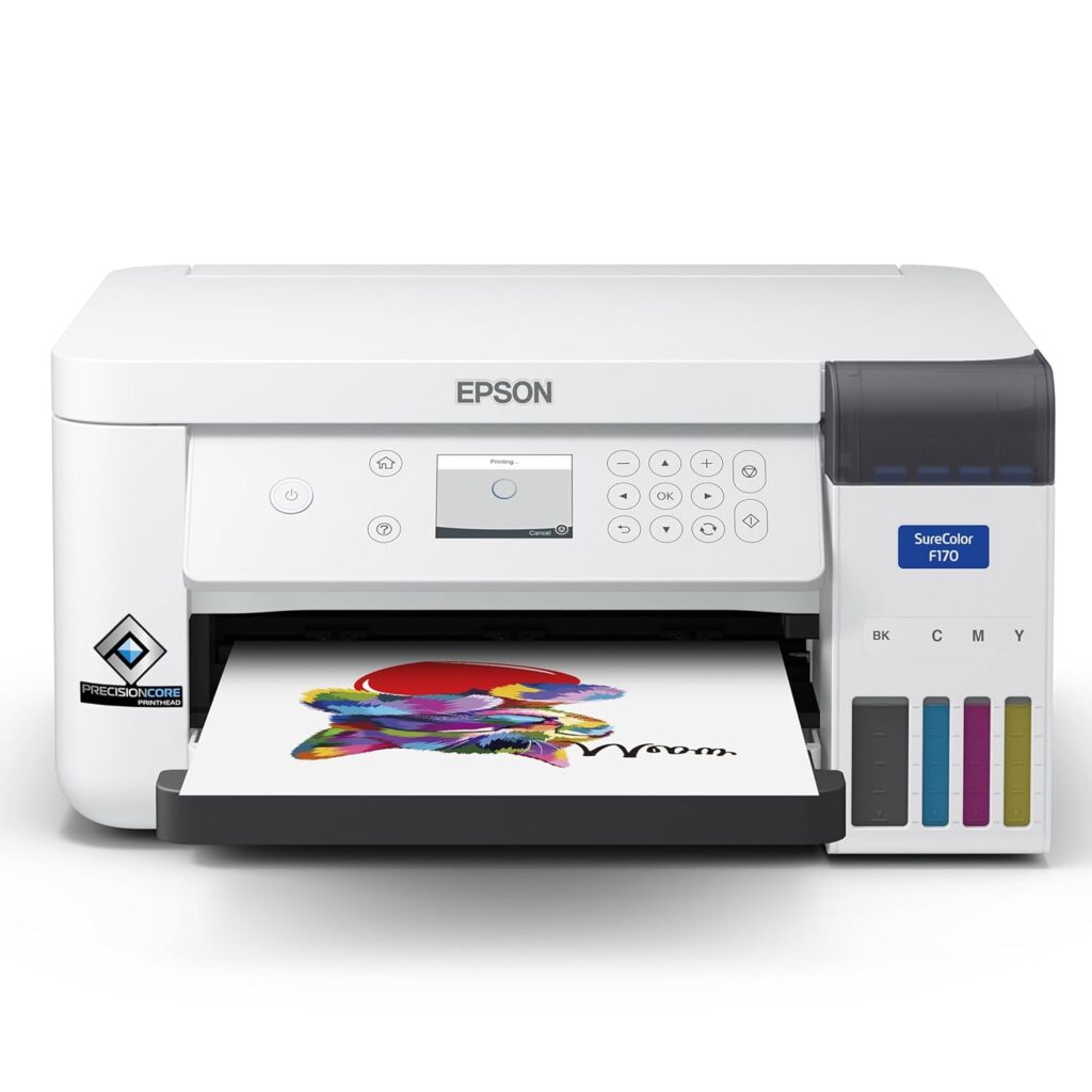 Epson F170 Sublimation Printer Bundle with Craft Express Combo Heat Press Baseball Cap Attachment