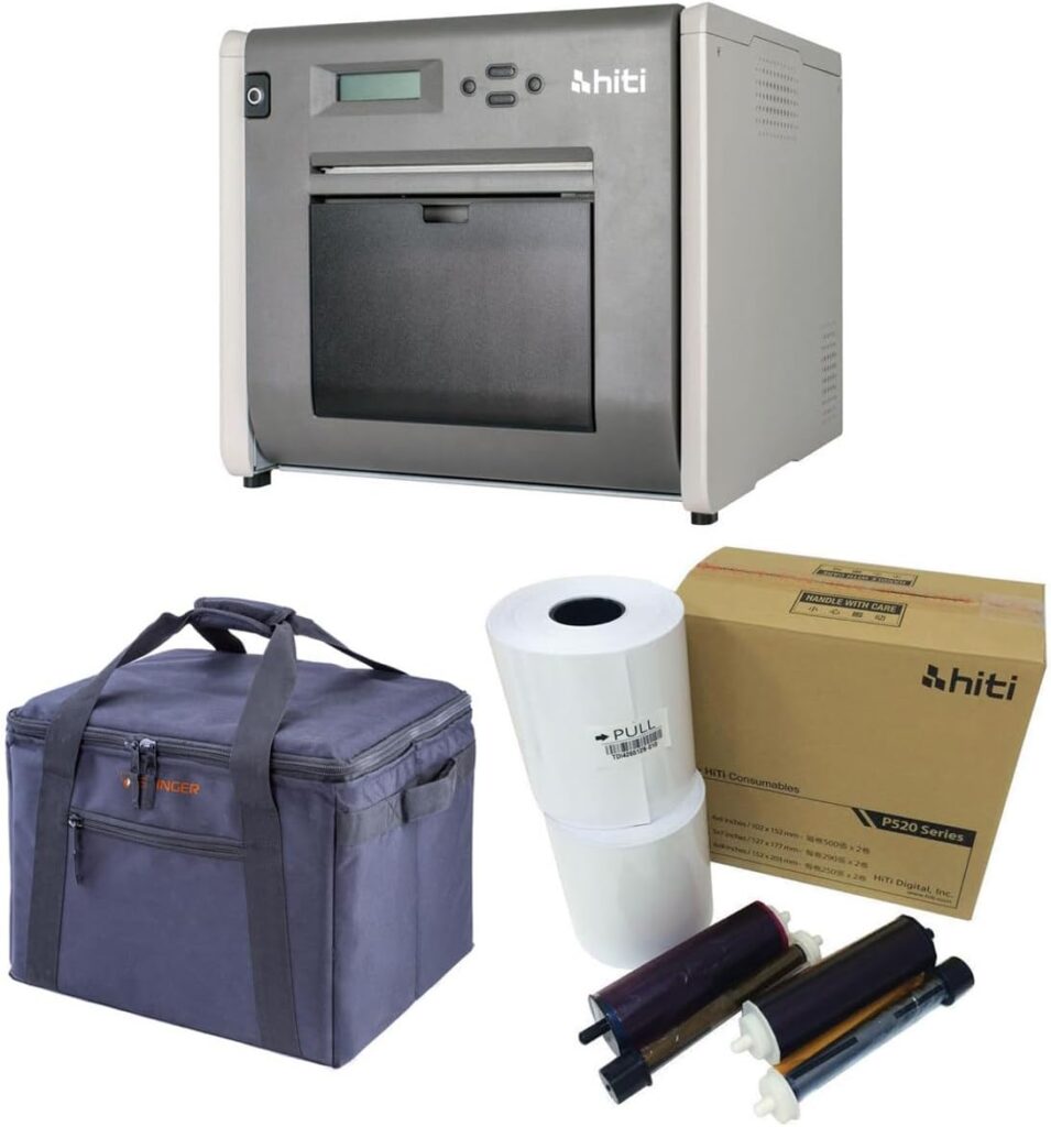 Hiti P525L Compact Dye Sub Event Photo Printer, 4x6 Media Bundle, Grey, Simplex, USB, 300 x 300 dpi, 15 ppm, 64 MB, Limited Warranty, Event Photography, Professional Photo Studios