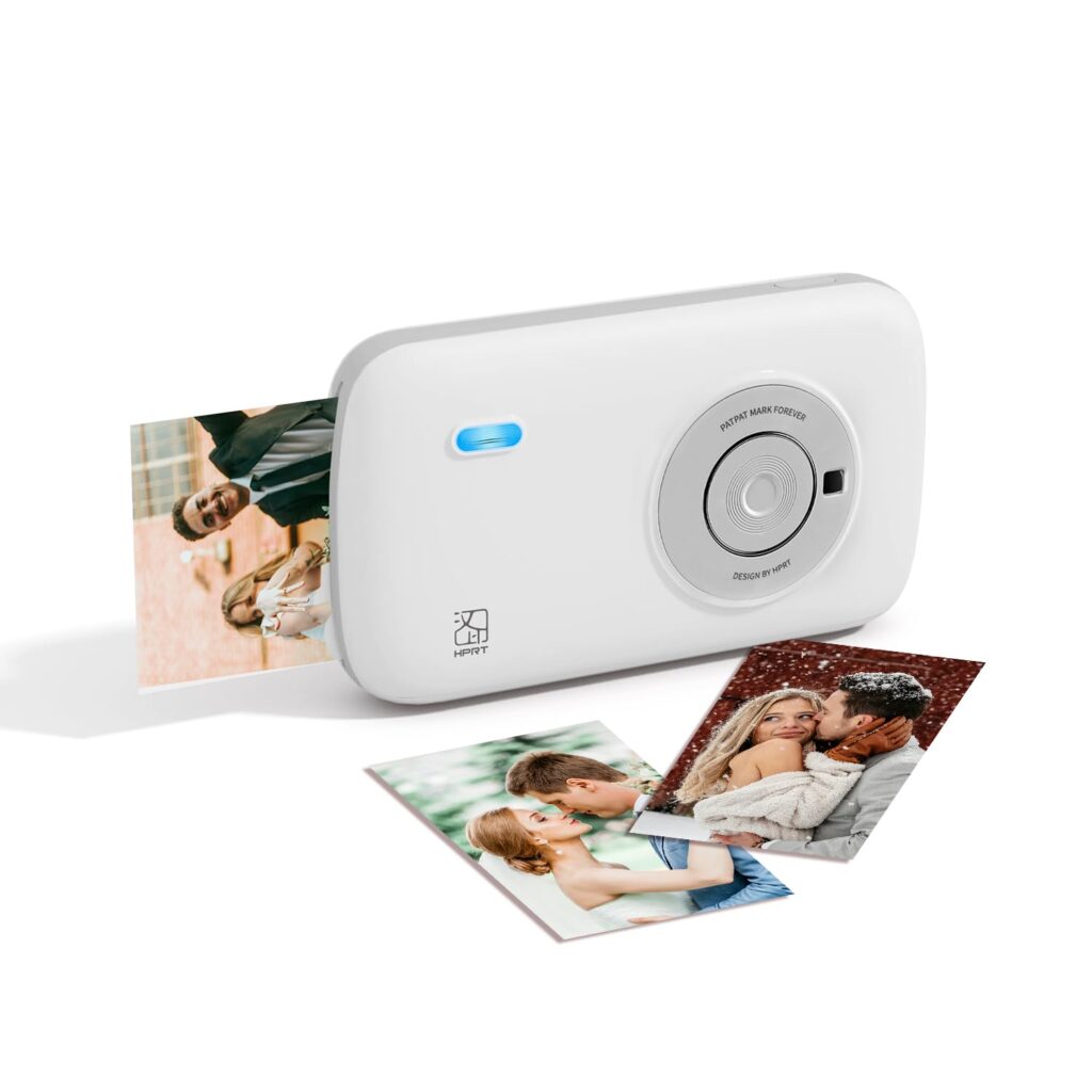 HPRT CP2100 Portable Photo Printer for iPhone  Android, 2 * 3 Instant Color Mini Printer, Bluetooth 5.0, Type-C Charging, Dye-Sublimation Tech, Initial 10 Sheets Included (Grey)