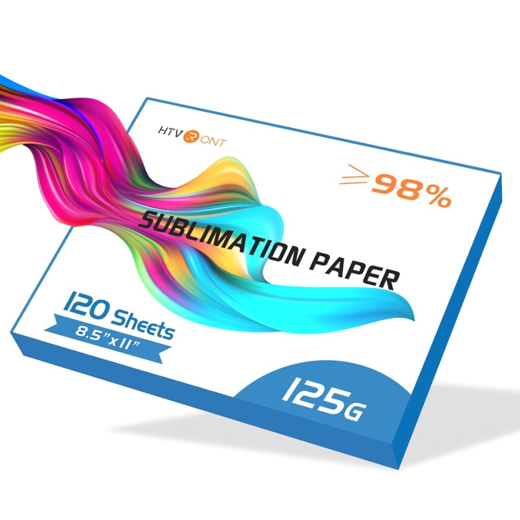 HTVRONT Sublimation Paper 8.5x11 Inch 120 Sheets | High Transfer Rate Printer-Friendly Sublimation Sheets for T-Shirts  Mugs | Compatible with Epson/HP/Canon (A4 Size, Quick-Dry, No Curl)