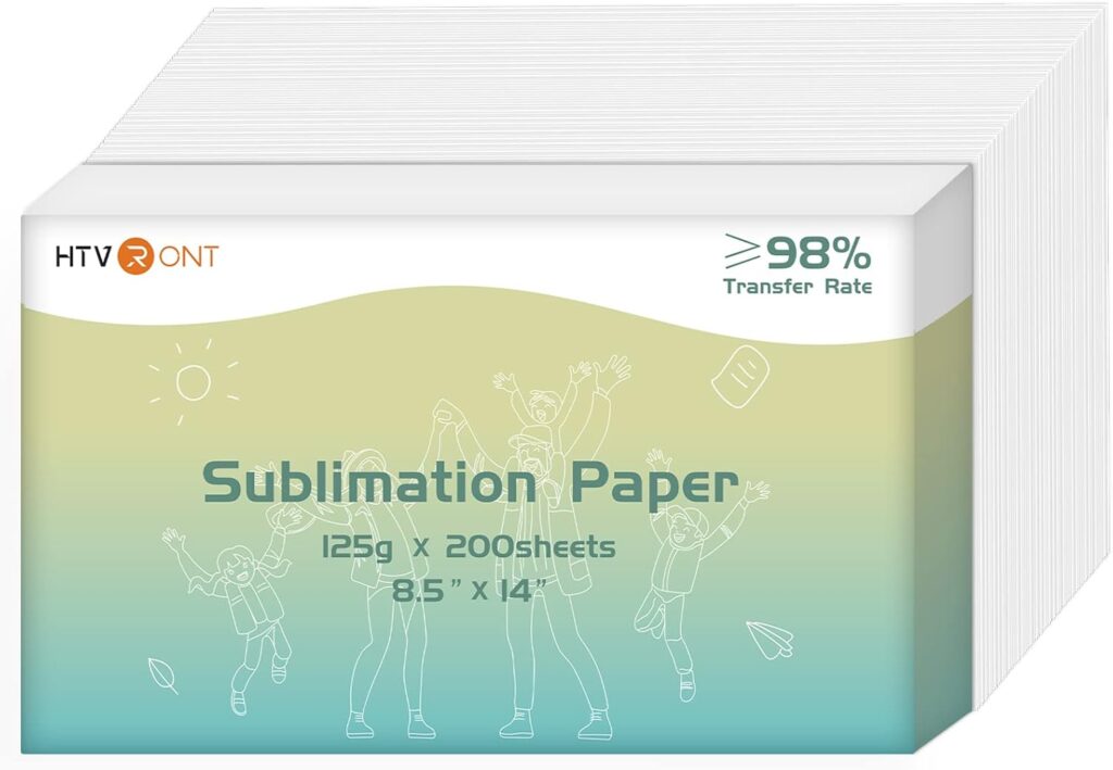 HTVRONT Sublimation Paper 8.5x14 Inch - 200 Sheets Transfer Paper Compatible with Inkjet Printer, Heat Transfer Paper for Tumblers, Mugs, T-shirts and Other Sublimation Blanks