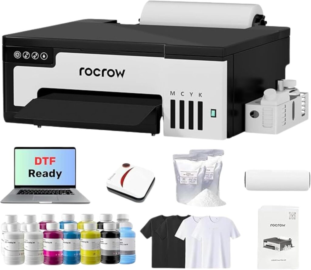 InkSonic A4 L8058 DTF Printer Bundle, XP600 DTF Printer Machine with Powder Shaker  Dryer for DIY T Shirt Printing, White Ink Mixing, Auto Curing, Custom Printing  Auto Cleaning for DIY, L8