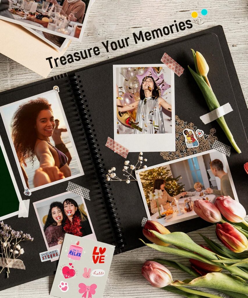 Liene Amber M100/M200 4x6 Photo Printer 80 Sheets Photo Paper  2 Ink Cartridges Refill, Dye Sublimation, Water Oxidation-Proof, Only for Liene DHP512/DHP513 Printer, for Display, Framing, Scrapbook