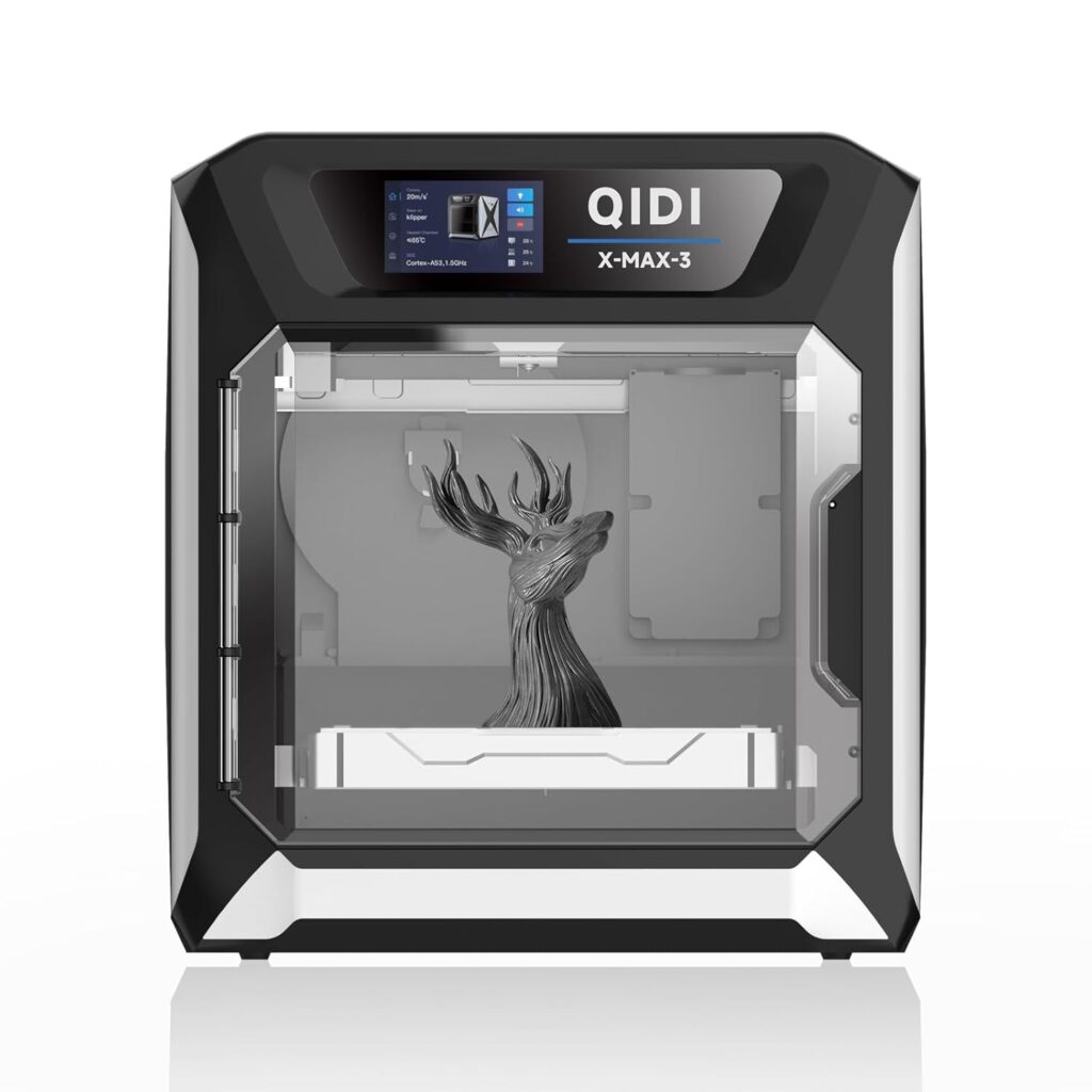 QIDI MAX3 3D Printer, Max 600mm/s High-Speed FDM Printer, Large Printing Size 12.8×12.8×12.4, Core XY All-Metal Structure, Direct Drive Extruder, Auto Leveling, 65℃ Chamber Heat