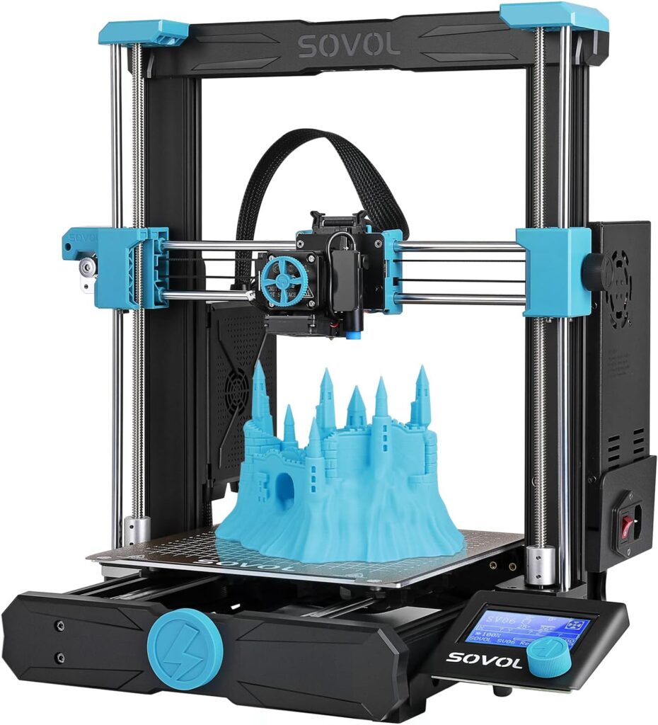 Sovol Zero 3D Printer, 1200mm/s High Speed CoreXY 3D Printers with Eddy Scanning  Pressure Sensing, 350℃ Nozzle  120℃ Heated Bed Heating, XYZ Full Linear Rails Open Source Build Volume 6X6X6in