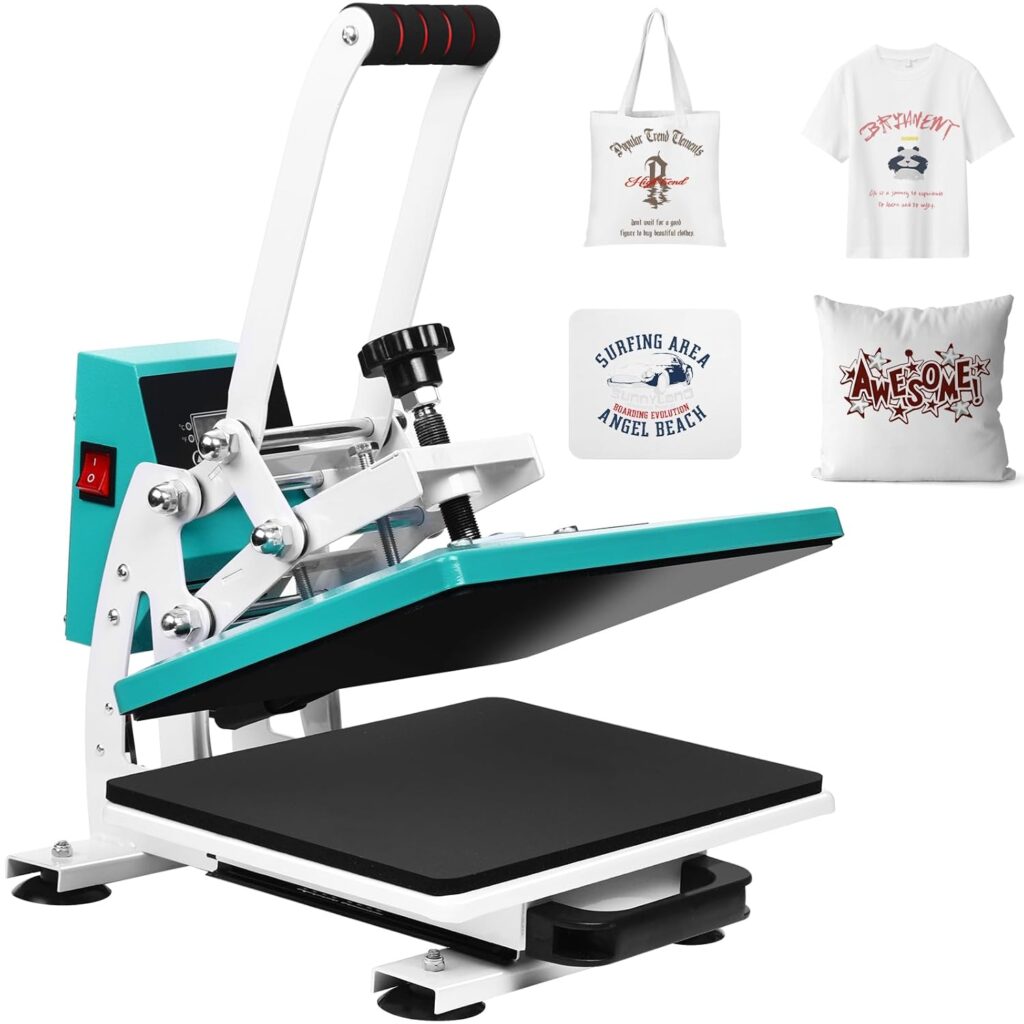 12x10 Inch Heat Press Machine for T Shirts Digital Industrial Sublimation Printer for Heat Transfer Vinyl Intelligent Green Press Machine for HTV Heat Transfer Projects