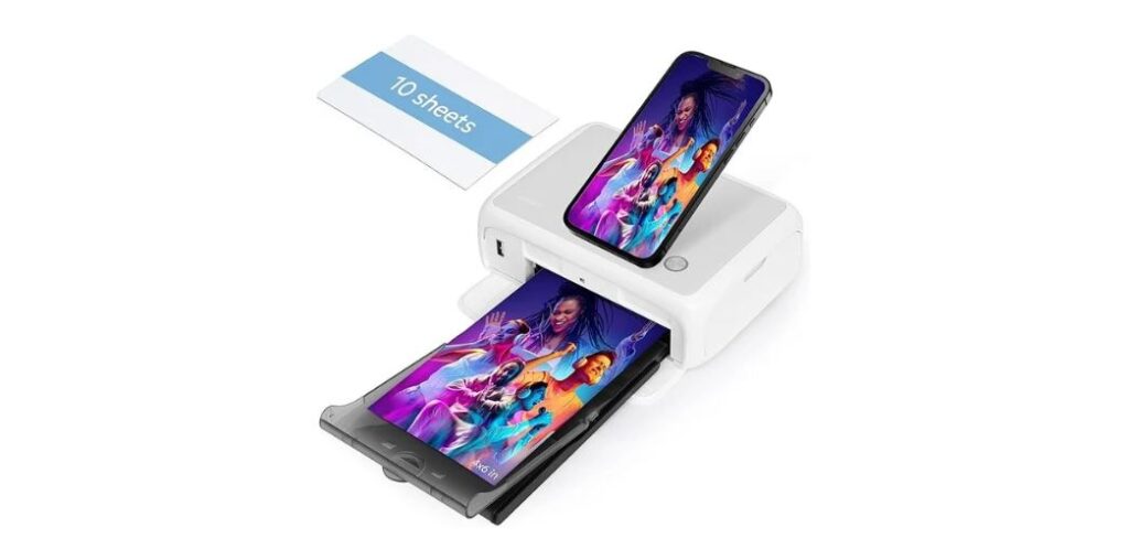 HPRT 4x6 Photo Printer, Instant Full Color Photo Printer for Phone-Laptop-MacBook, AR Video Printing, Thermal Dye Sublimation (10 Sheets Photo Paper Included)