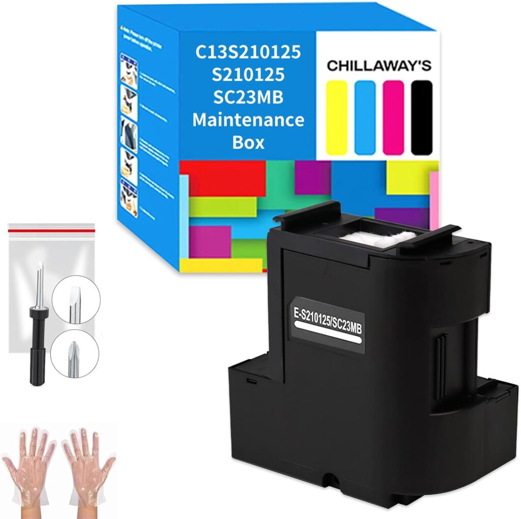 CHILLAWAYS F170 Maintenance Box C13S210125 | High-Yield Ink Tank for SureColor SC-F170, F100, F150 Dye Sublimation Printers | Easy to Install |