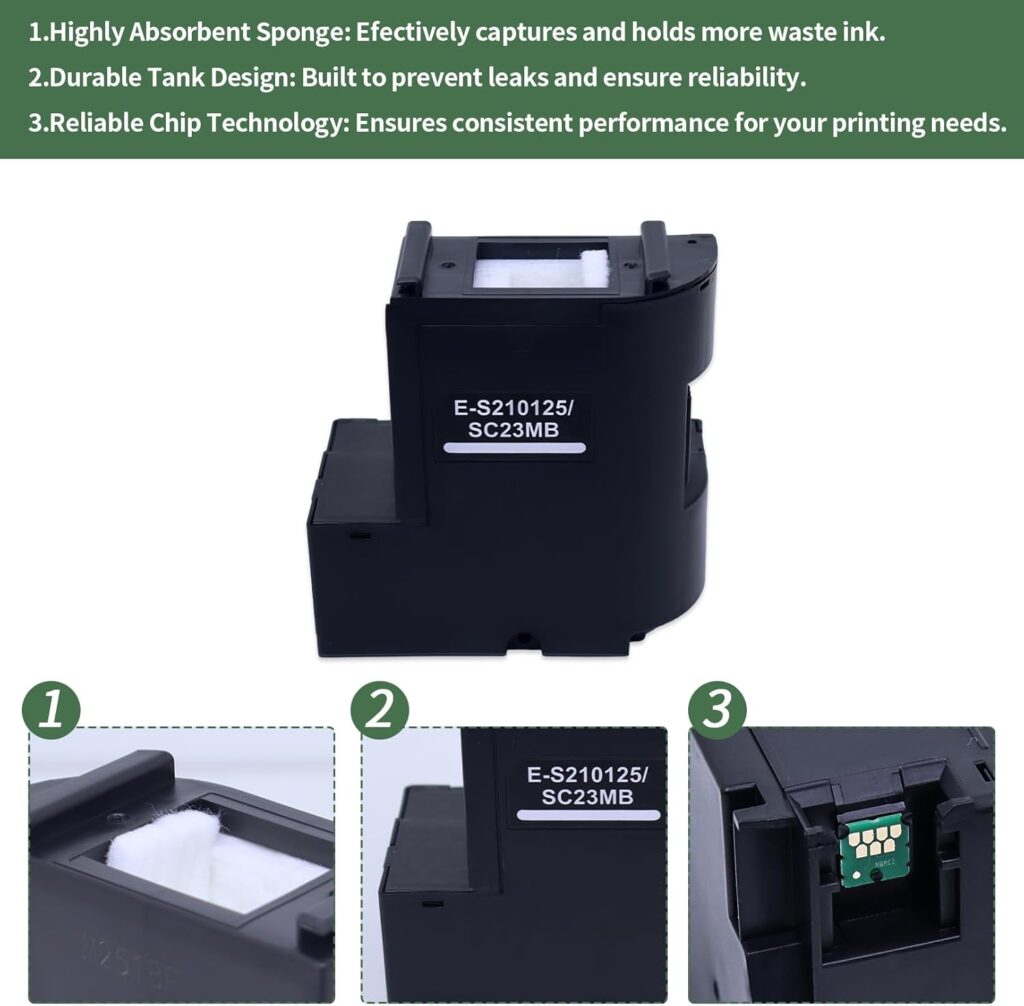 CHILLAWAYS F170 Maintenance Box C13S210125 | High-Yield Ink Tank for SureColor SC-F170, F100, F150 Dye Sublimation Printers | Easy to Install |