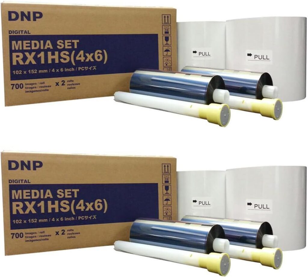 DNP 2X Print Media for DS-RX1HS High Speed Dye Sub Printer - 4x6 700 Prints Per Roll; 2 Rolls Per Case (1400 Total Prints)