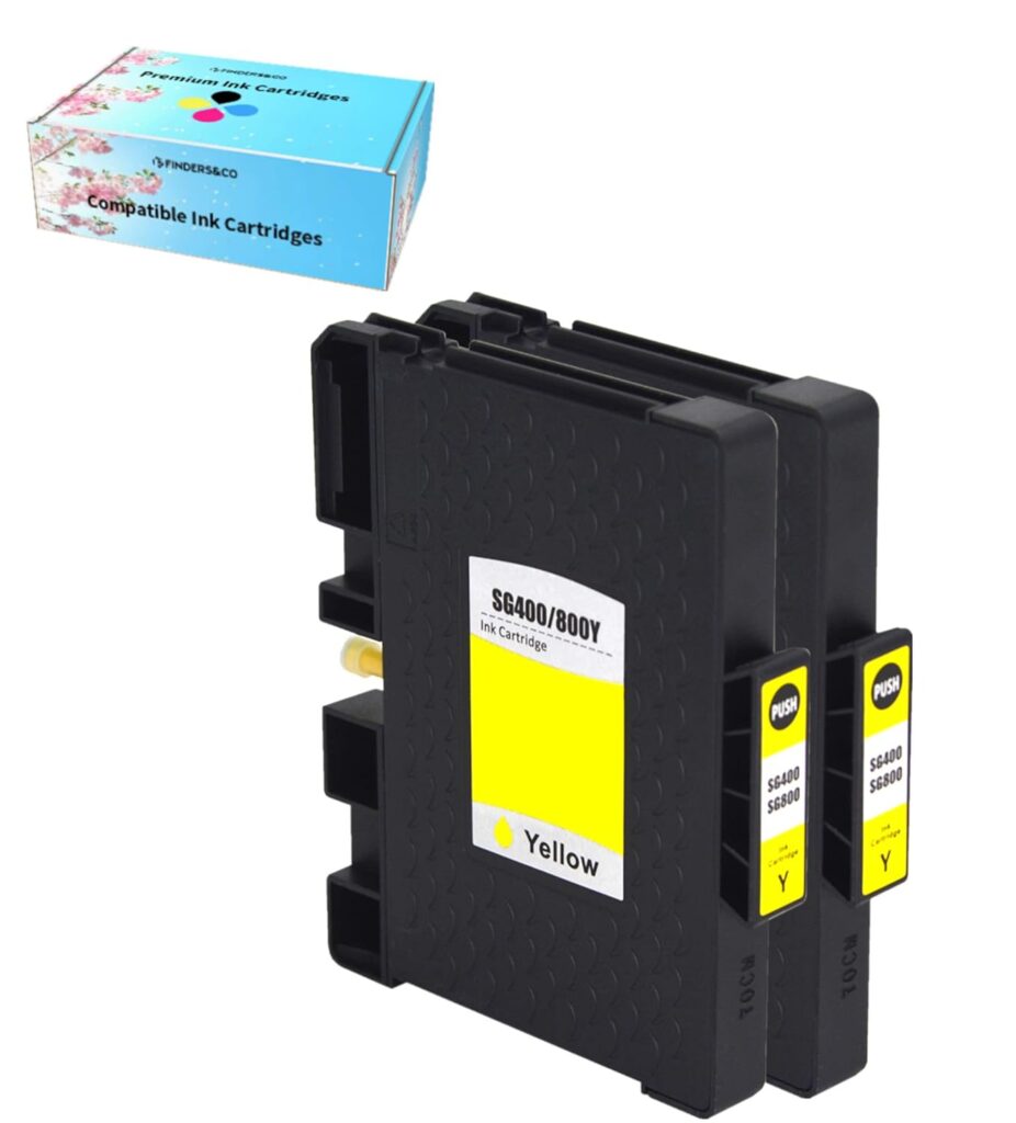 F FINDERSCO SG400 Yellow Sublimation Ink Cartridge DYE High Yield Compatible for Sawgrass Virtuoso SG400 SG800 Printer (2X SG400 Y, 40ML)