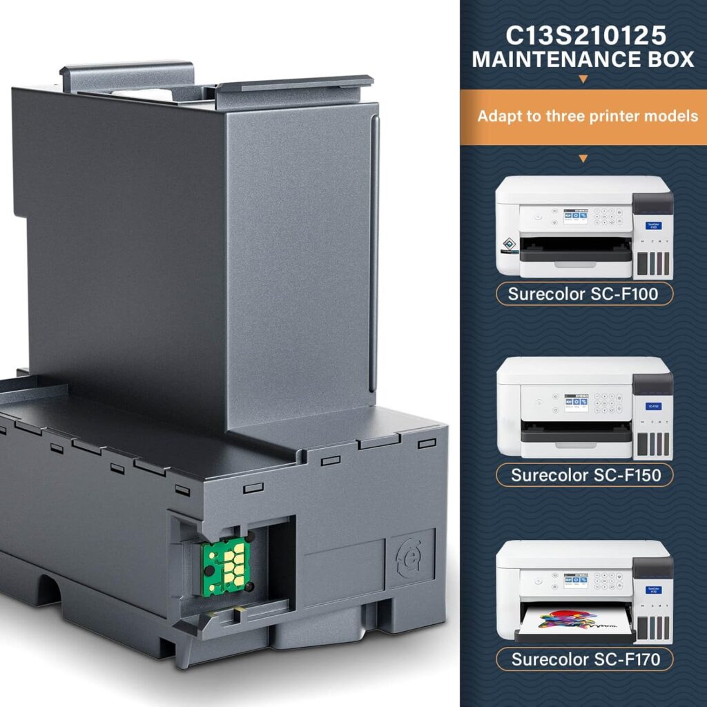 F170 Maintenance Box Compatible Replacement for Epson Surecolor SC-F170 SC-F100 SC-F150, C13S210125/S210125 Maintenance Box for 170 100 150 Dye Sub Printers, Compatible for Epson F170 Maintenance Box