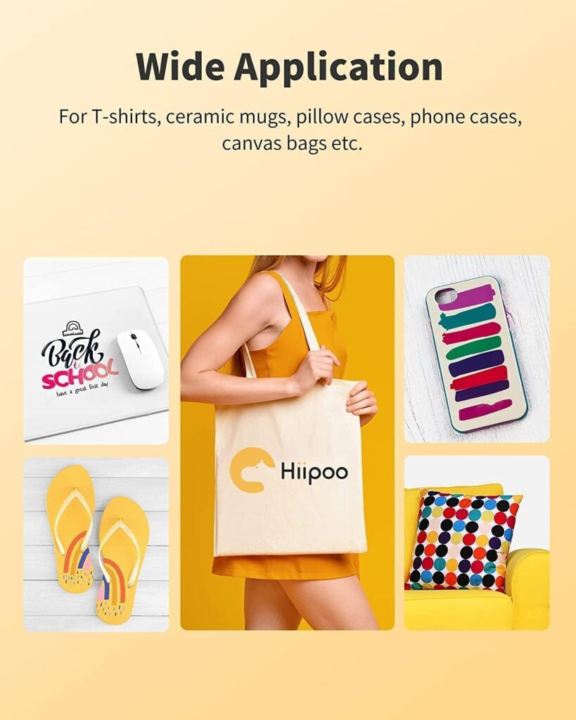 Hiipoo Sublimation Paper 8.5x11 Inch, Work with Sublimation Ink and E Sawgrass Inkjet Printers for Mugs T-Shirts Light Fabric and Other Sublimation Blanks (110 Sheets, 120G)
