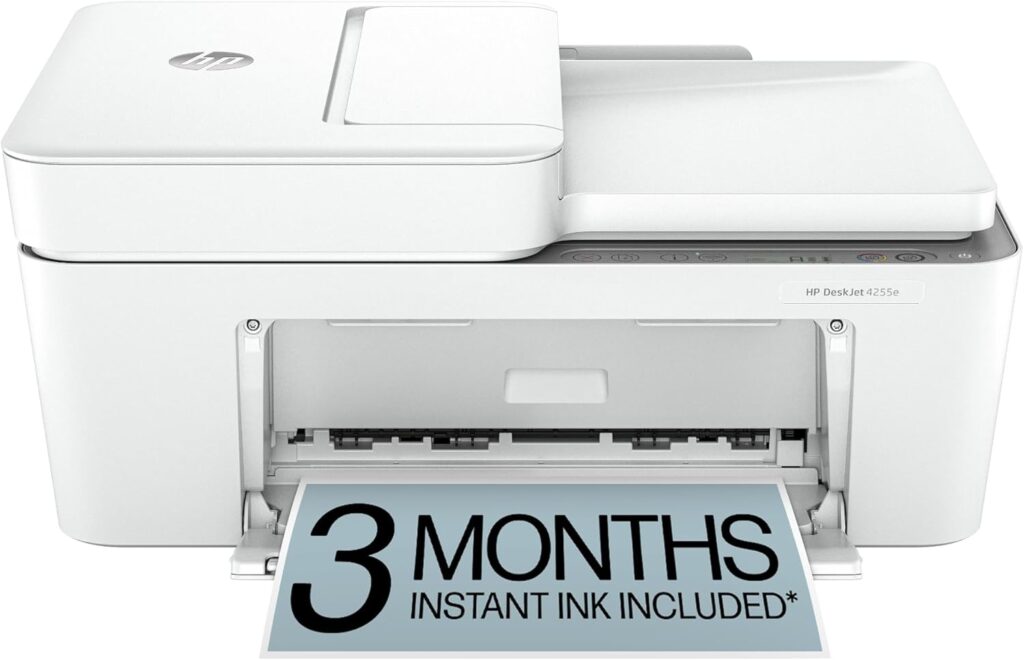HP DeskJet 4255e Wireless All-in-One Color Inkjet Printer, Scanner, Copier, Best-for-Home, 3 Month Instant Ink Trial Included, AI-Enabled (588S6A)