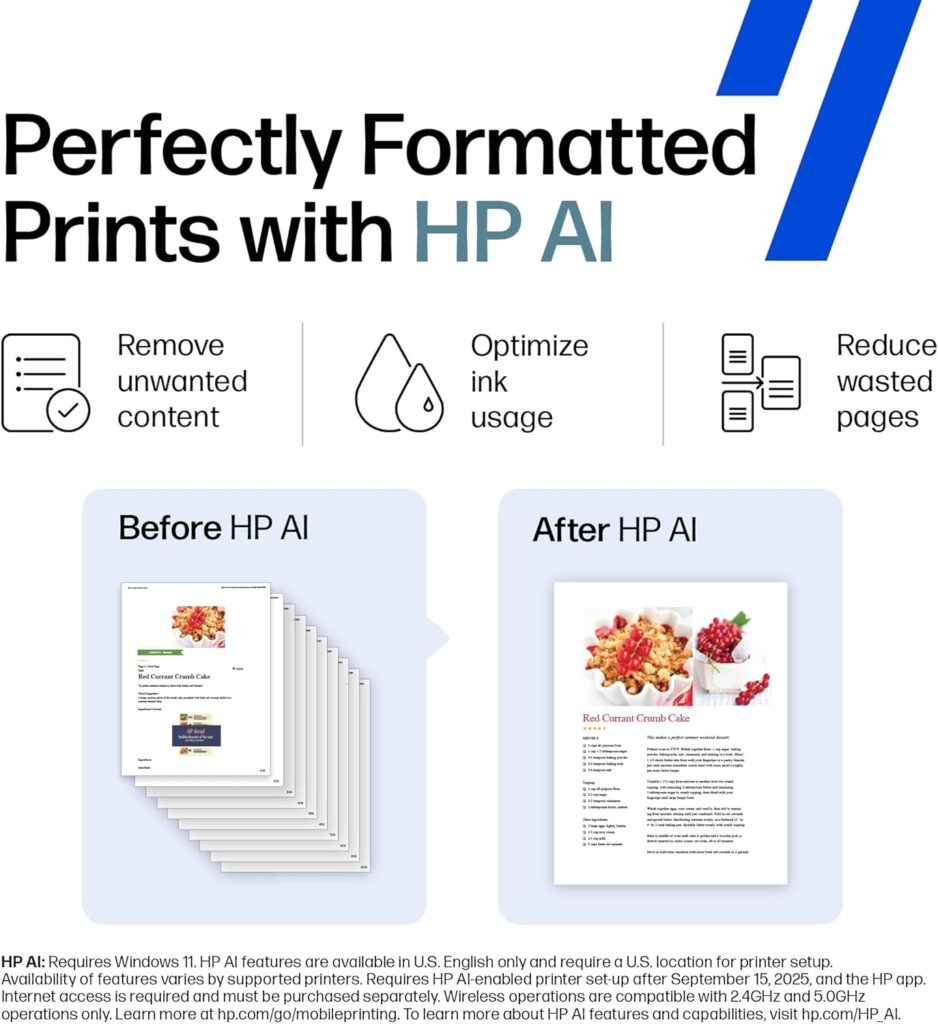 HP DeskJet 4255e Wireless All-in-One Color Inkjet Printer, Scanner, Copier, Best-for-Home, 3 Month Instant Ink Trial Included, AI-Enabled (588S6A)