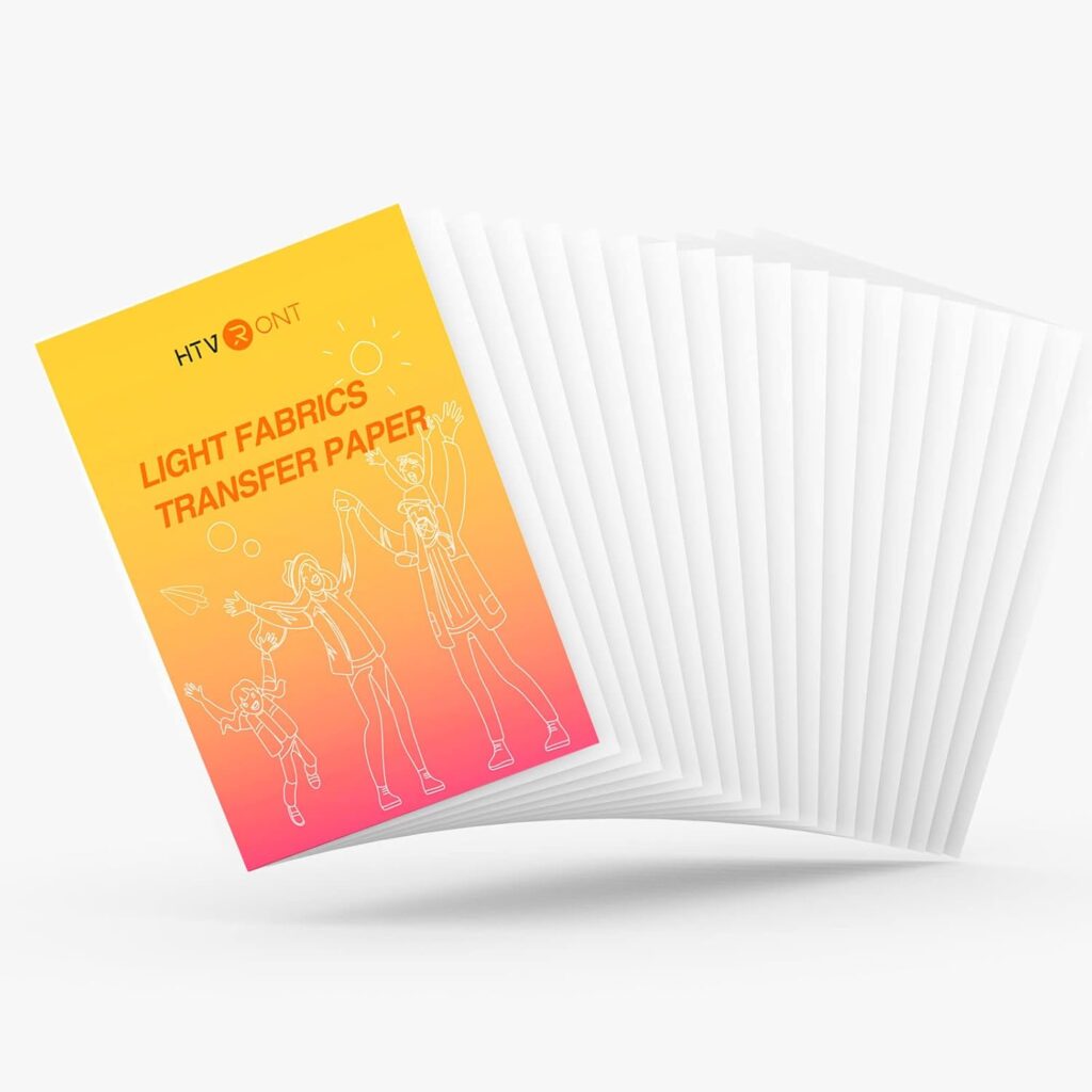 HTVRONT Printable Heat Transfer Vinyl - 20 Pack Heat Transfer Paper for T Shirts 8.5 X 11 - Wash Durable Printable HTV for Inkjet Printer