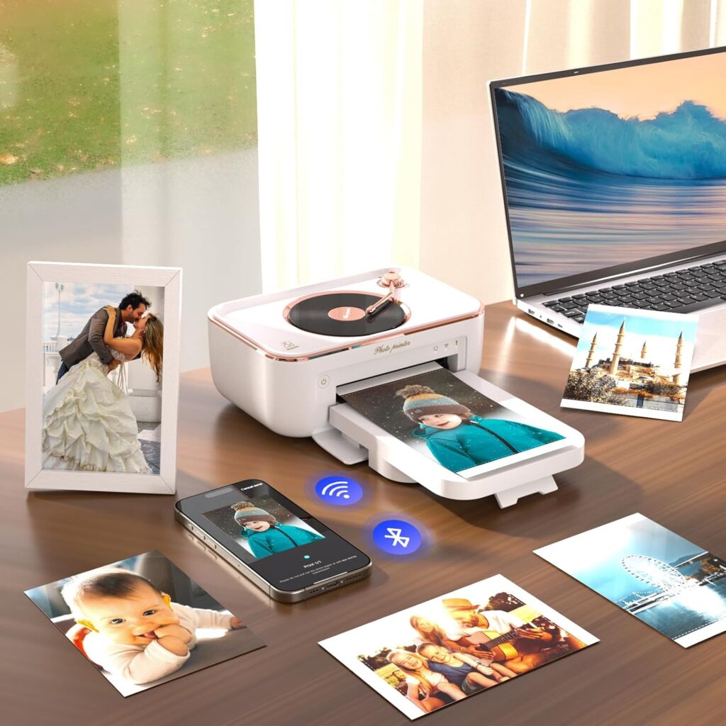 iDPRT 4x6 Photo Printer with 20 Sheets Photo Paper  1 Cartridge, Portable Instant Photo Printer for iPhone Android, Thermal Dye Sublimation, Wi-Fi Picture Printer