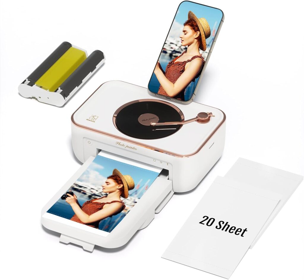 iDPRT 4x6 Photo Printer with 20 Sheets Photo Paper  1 Cartridge, Portable Instant Photo Printer for iPhone Android, Thermal Dye Sublimation, Wi-Fi Picture Printer