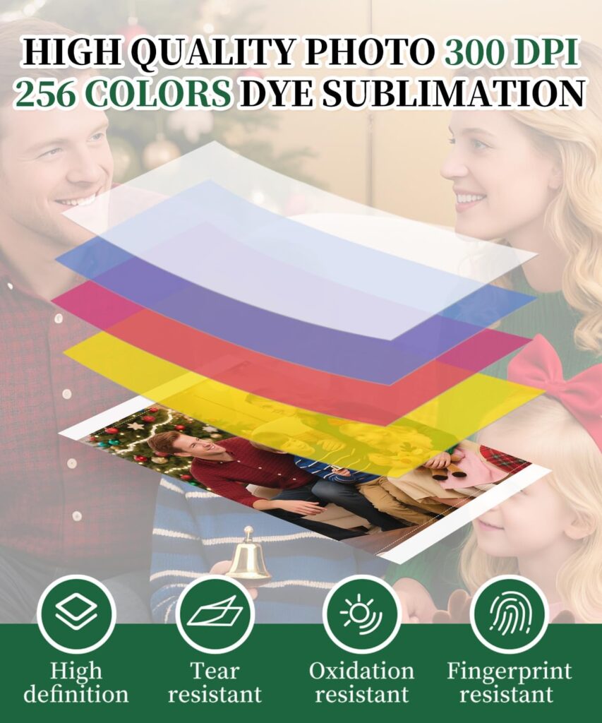 iDPRT Photo Printer 4x6,Bluetooth Instant Picture Printer with 108 Sheets  2 Ribbons - Dye Sublimation Color Photo Printers for iPhone,Android,Smartphone,AR Video PrintingHome Photo Prints Gift