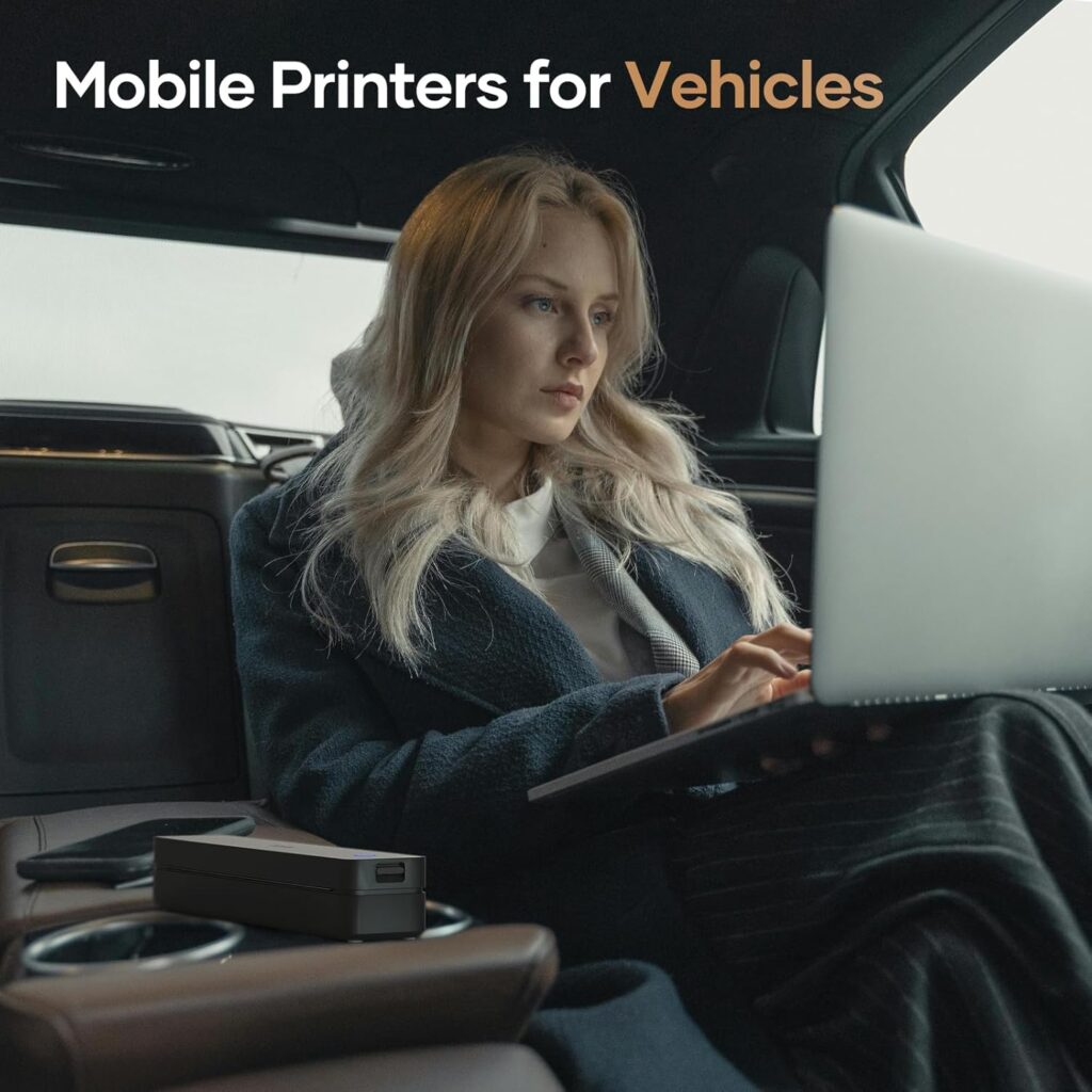 iDPRT Portable-Printer Wireless for Travel, 300DPI Inkless Thermal Small Printers for Home Use, Office, Vehicles, Mobile Bluetooth Printer Supports 8.5 x 11 US Letter, for Smartphone  PC,White