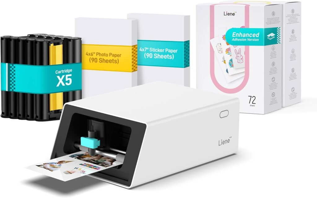 Liene PixCut S1 Ultimate Pro Pack - All-in-One Sticker Maker Machine for Custom Stickers, High-Volume PrintingProfessional-Grade Photos, Thermal Dye-Sublimation, 300 DPI Prints, Precise