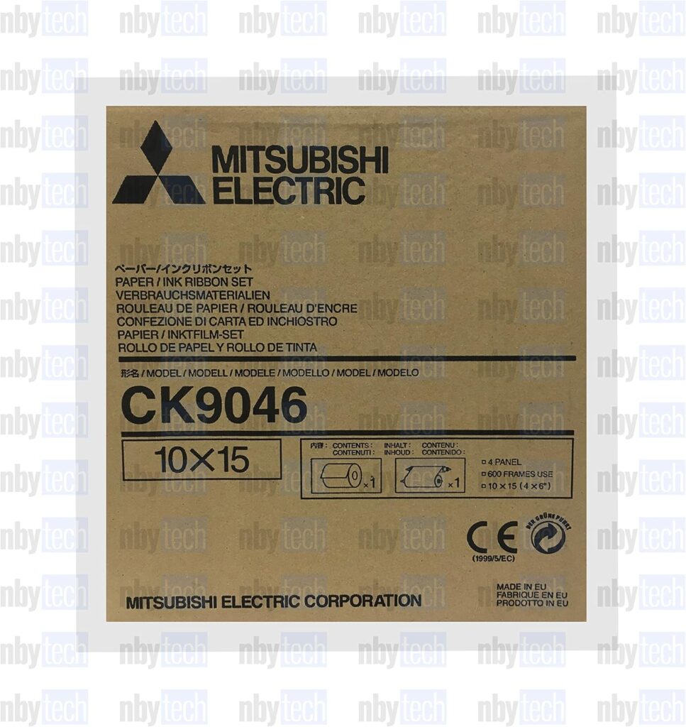 Mitsubishi Electric 6 Wide Paper Roll  Inksheet for 600 Photos, Size: 10x15 (4x6), for some CP Series Dye Sublimation Thermal Printers, Model CK9046