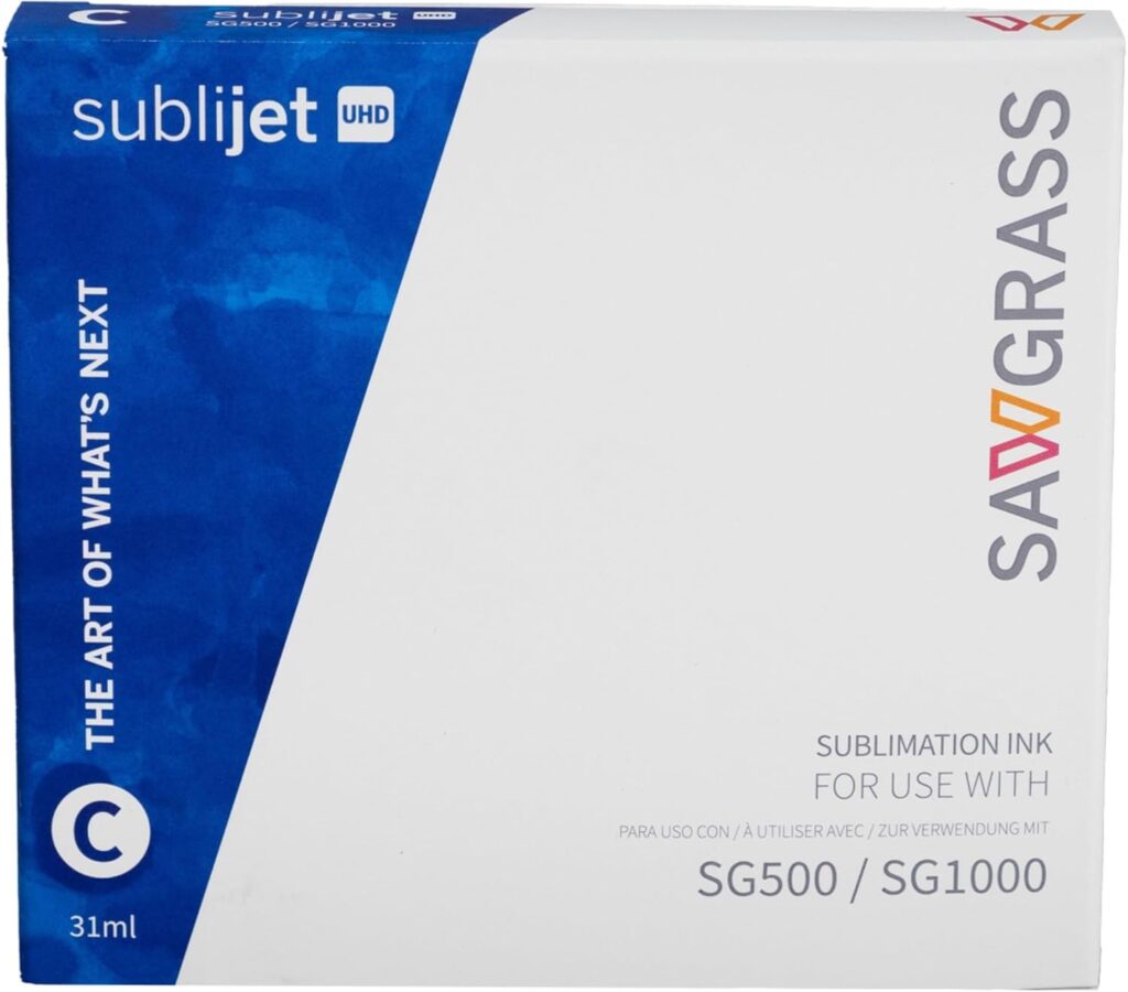 Sawgrass SubliJet UHD Sublimation Ink Cartridge - Black, Cyan, Magenta, Yellow 4 Pack - High-Performance Ink for SG500  SG1000 Sublimation Printers - Long-Lasting, High-Viscosity Gel Ink