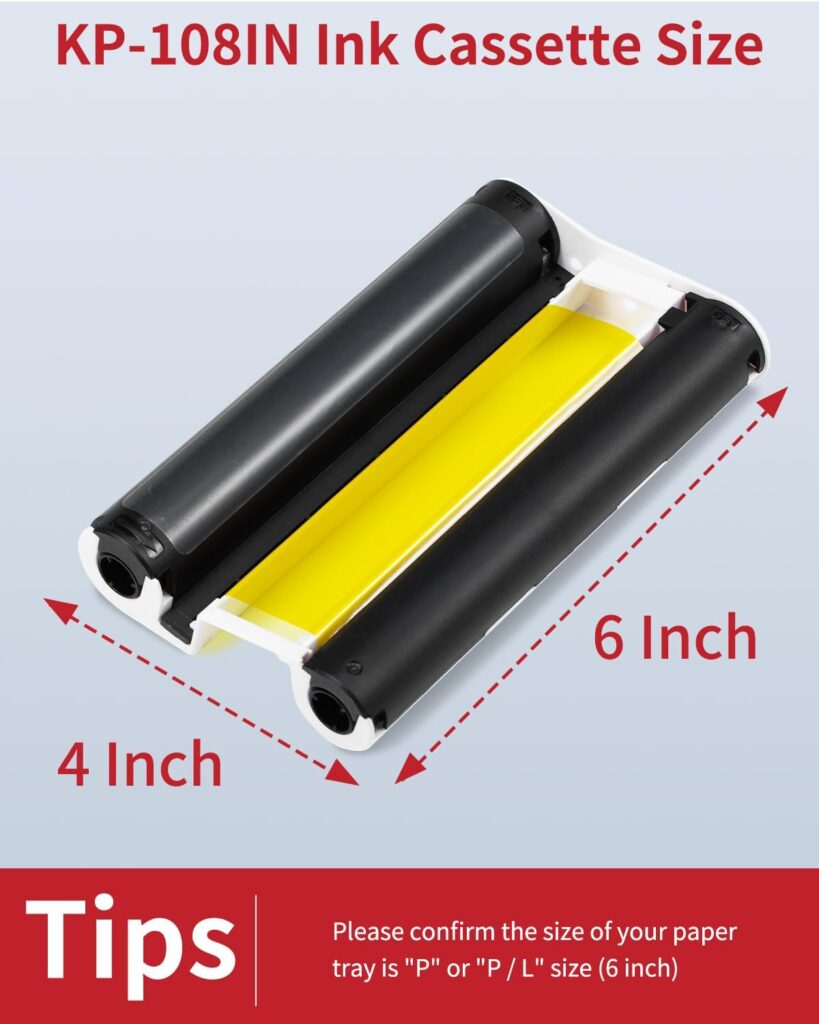 Selphy CP1300 CP1500 KP-108IN Color Ink Cassette Compatible with Canon Selphy CP1200 CP1000 CP910 CP900 CP760 CP740 CP Wireless Compact Photo Printer 4 x 6 inch (KP108 Ink only, No Paper), 2-Pack