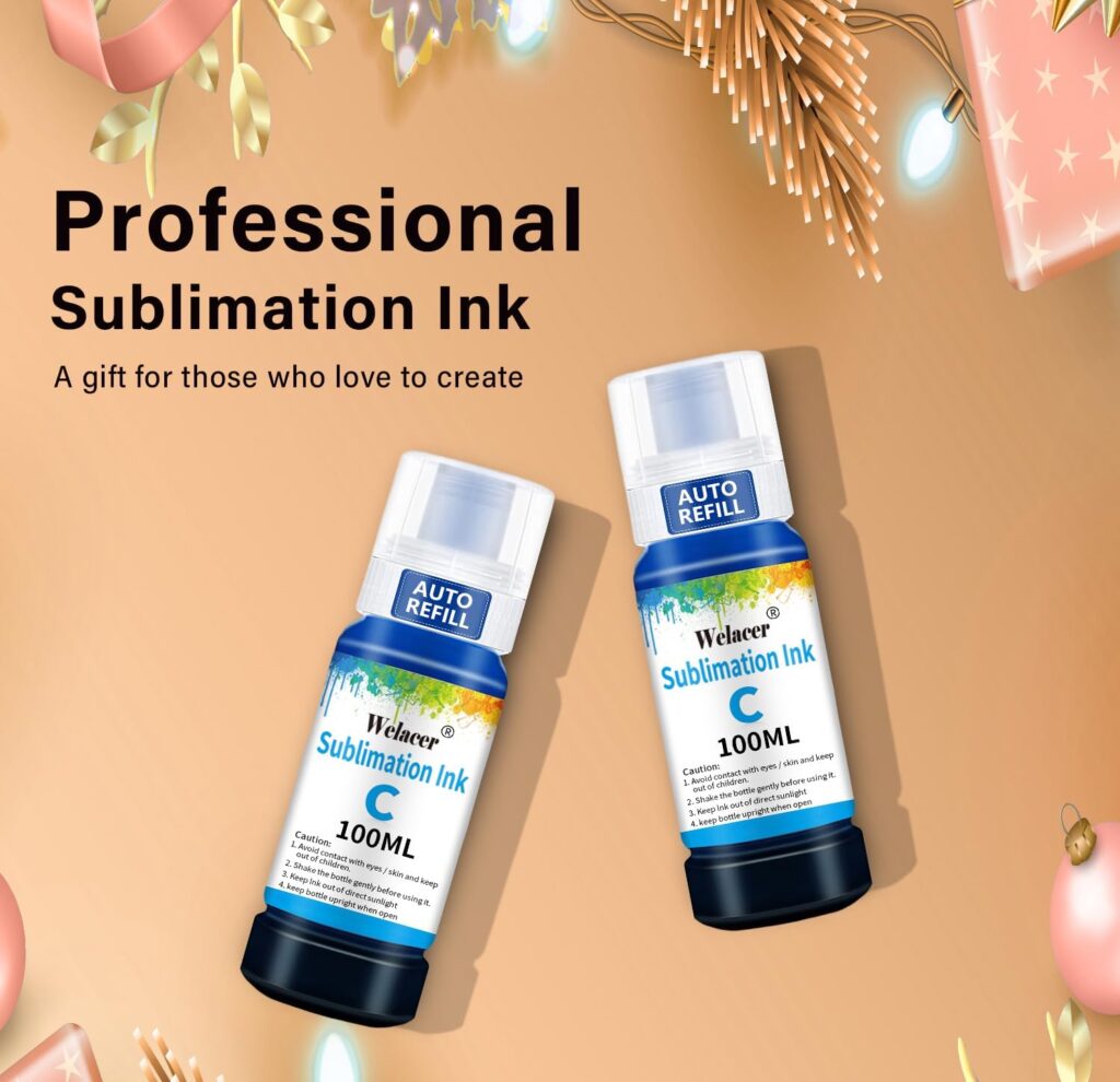 Sublimation Ink 440ML Autofill Bottles Refill for ET-2800 ET2400 ET-15000 ET-2803 ET-2850 ET2720 ET2760 ET2750 ET4800 etc.High-Yield Inkjet Printers Heat Press Transfer on Mugs