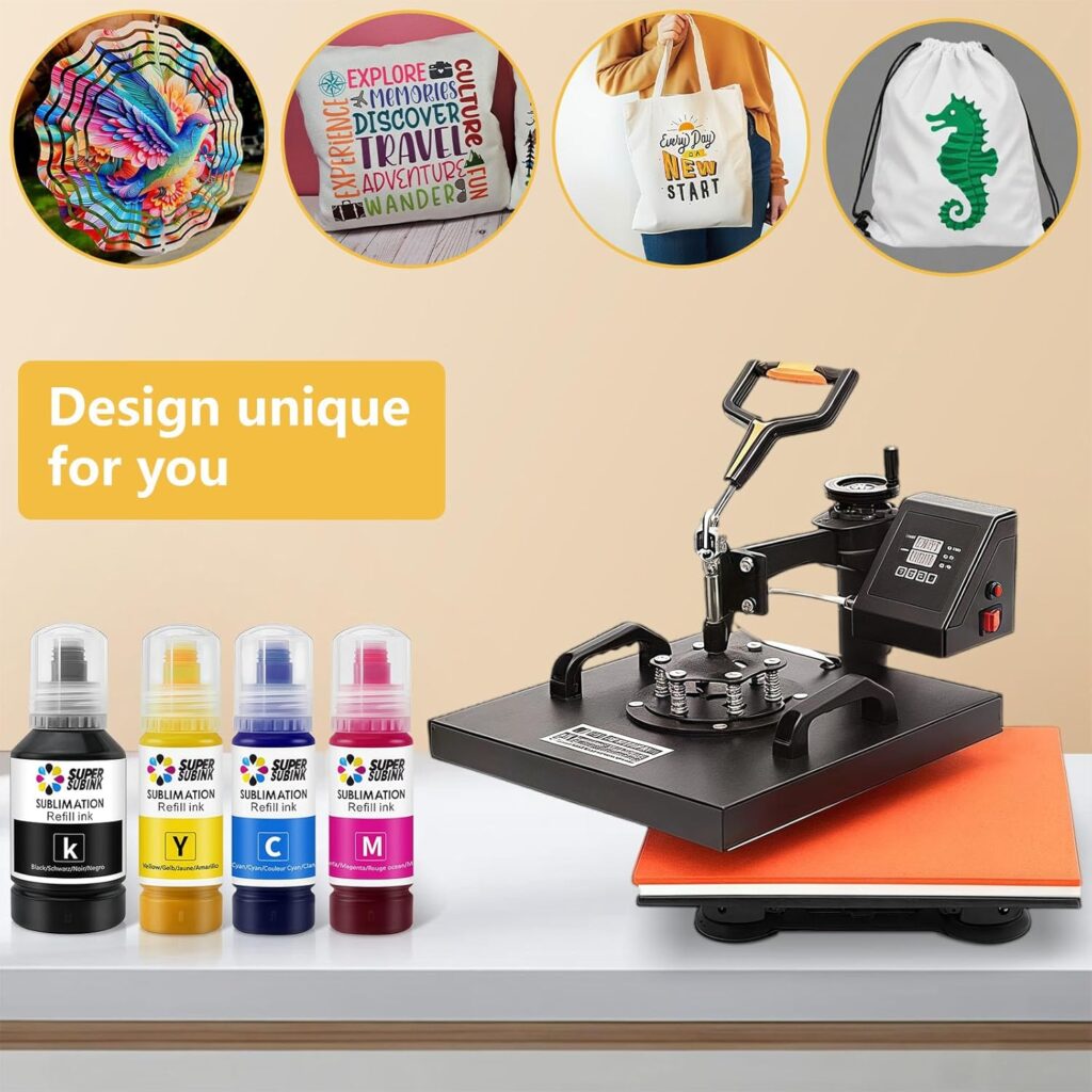 Sublimation Ink 502 522 Refilled Bottles for Ecotank ET-2803 ET-2800 ET-2840 ET-2850 ET-4800 ET-15000 Inkjet Printer Heat Press Transfer Ink