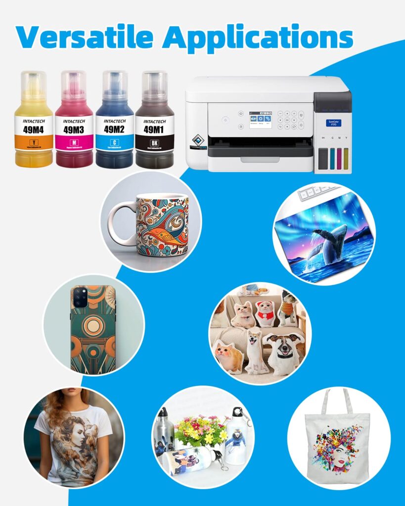 T49M Sublimation Ink for SureColor F170 F570 Dye-Sublimation Printer (140ml x 4, T49M1 T49M2 T49M3 T49M4, Autofill