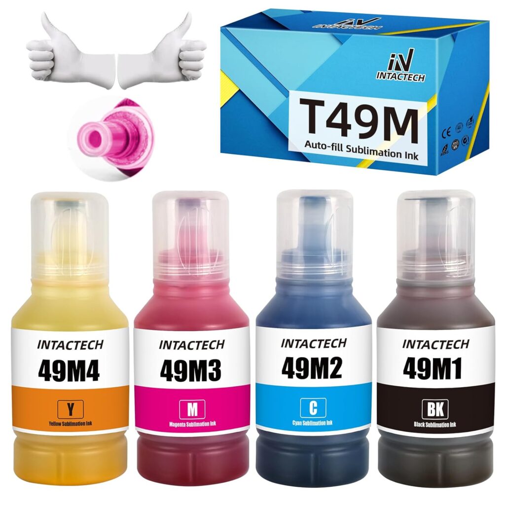 T49M Sublimation Ink for SureColor F170 F570 Dye-Sublimation Printer (140ml x 4, T49M1 T49M2 T49M3 T49M4, Autofill