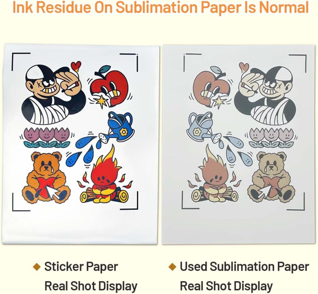 TransOurDream Sublimation Sticker Paper-10 Pcs Glossy White Waterproof Sublimation Stickers 8.5x11 inch for Sublimation Inkjet Printer and Ink, Heat Transfer Paper for Decoration on Tumblers and Mugs