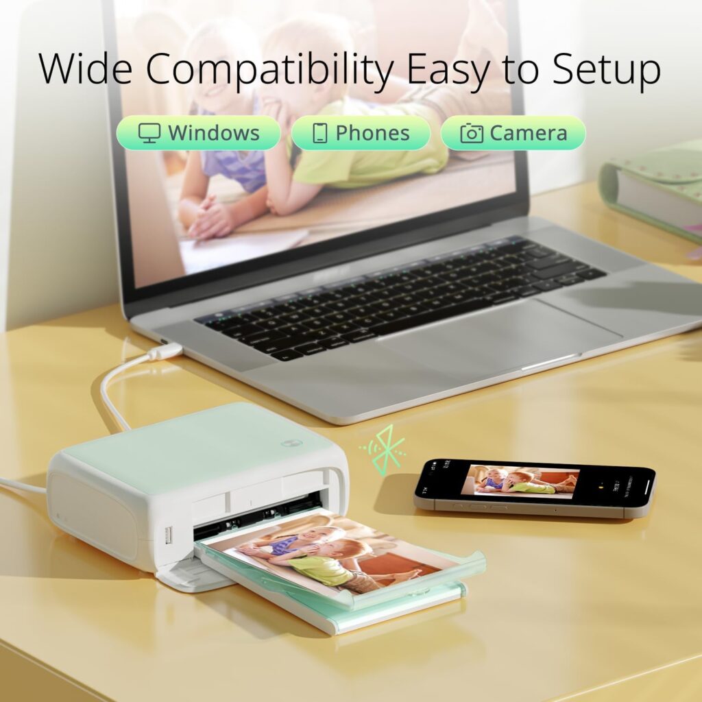 YOTON Photo Printer, Picture Printer with 54 Sheets (4x6)  1 Cartridges, Support AR Video Printing, Wi-Fi Connection, Portable Photo Printer for iPhone/Android/Laptop